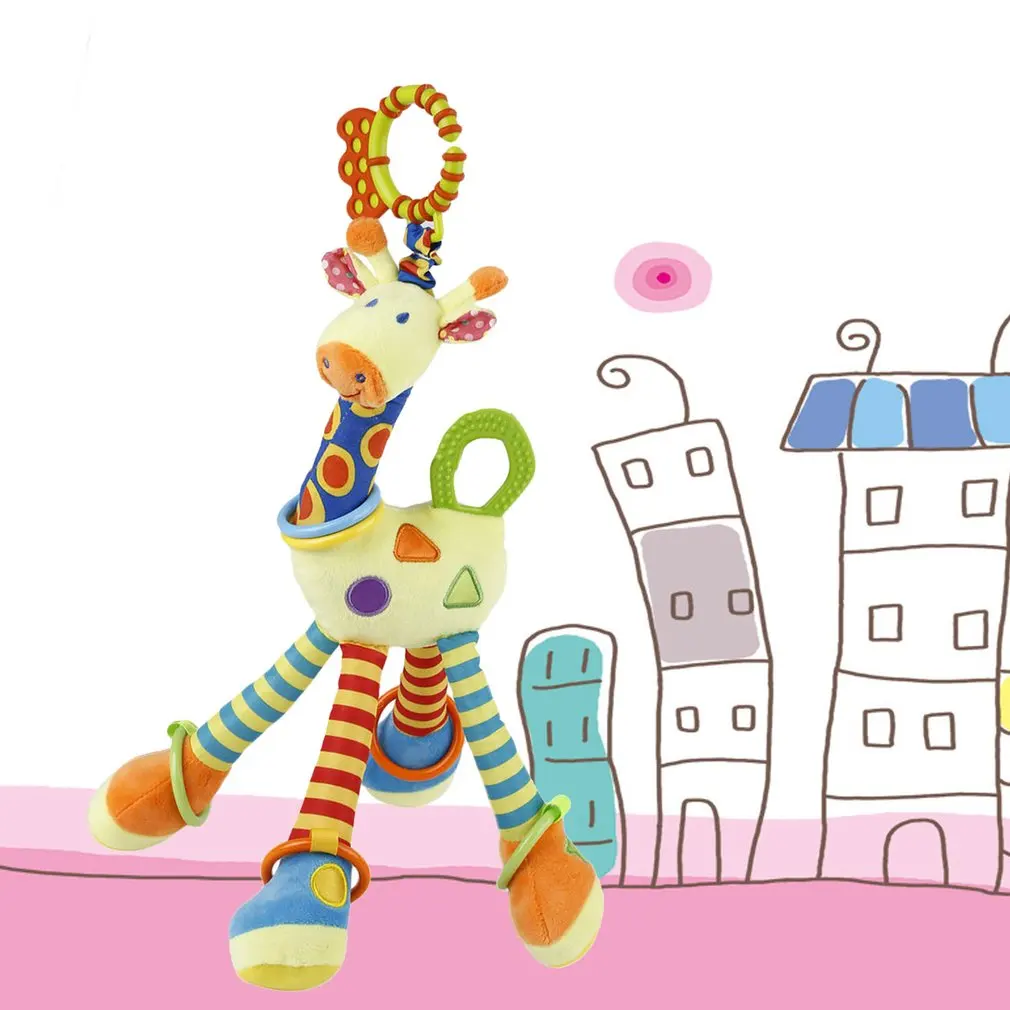 OCDAY плюшевая игрушка для новорожденных мягкие колокольчики в виде жирафа