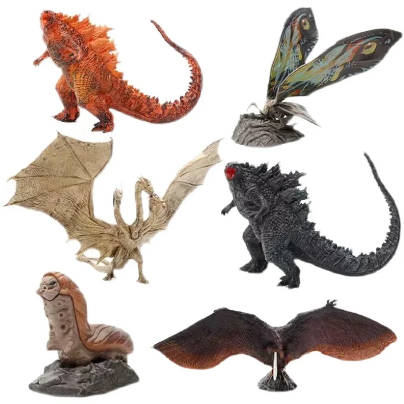 

6pcs Raging Godzilla Movie Figurine Action Figure Three-Headed Dragon Mothra King of Monsters Peripheral Model Toys Boy Gift