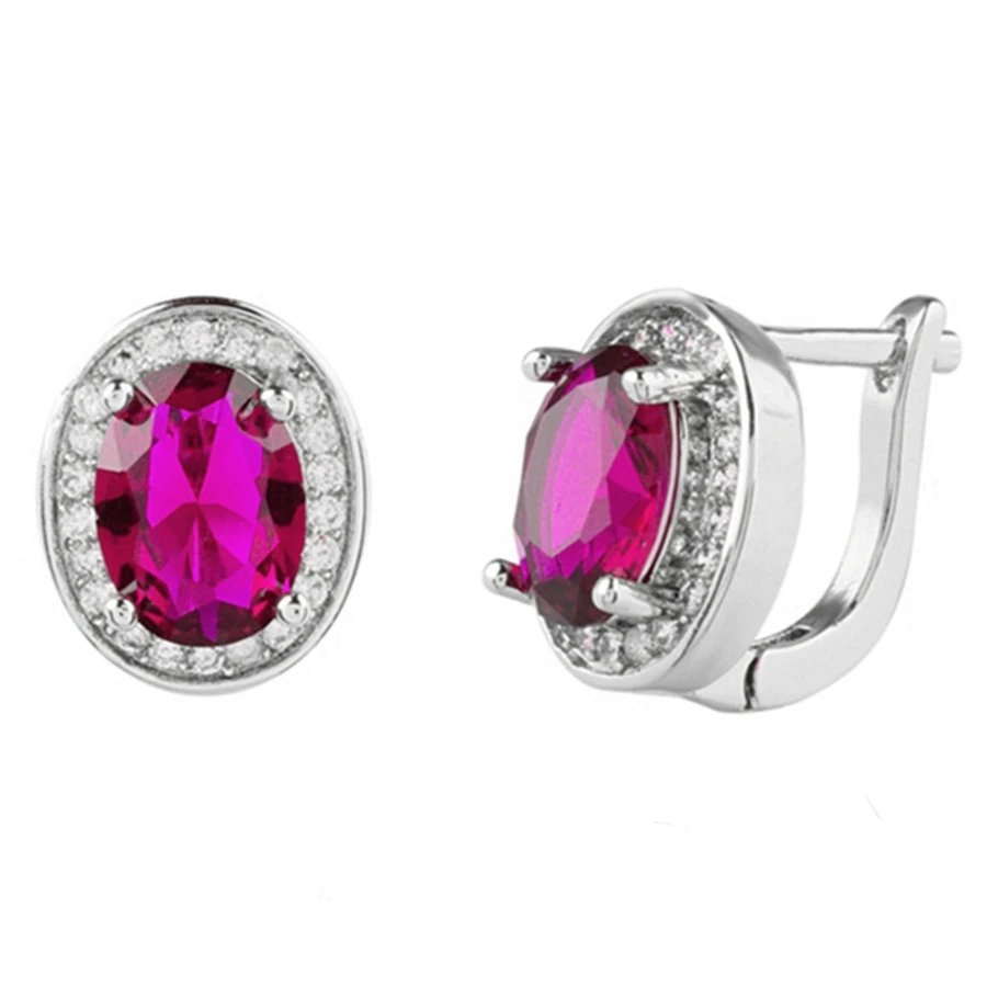 

Fashion 4 Colors Zircon CZ Hoop Earrings for Women Silver Color Crystal Girls Fashion Jewelry Gifts Wholesale brinco bijoux
