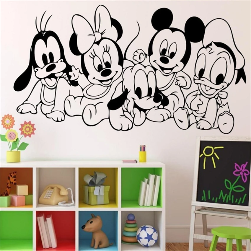 

Disney Cartoon Baby Mickey Mouse Vinyl Sticker Wall Art Decor Children's Kids Room Ideas Room bedroom accessories Wall Sticker