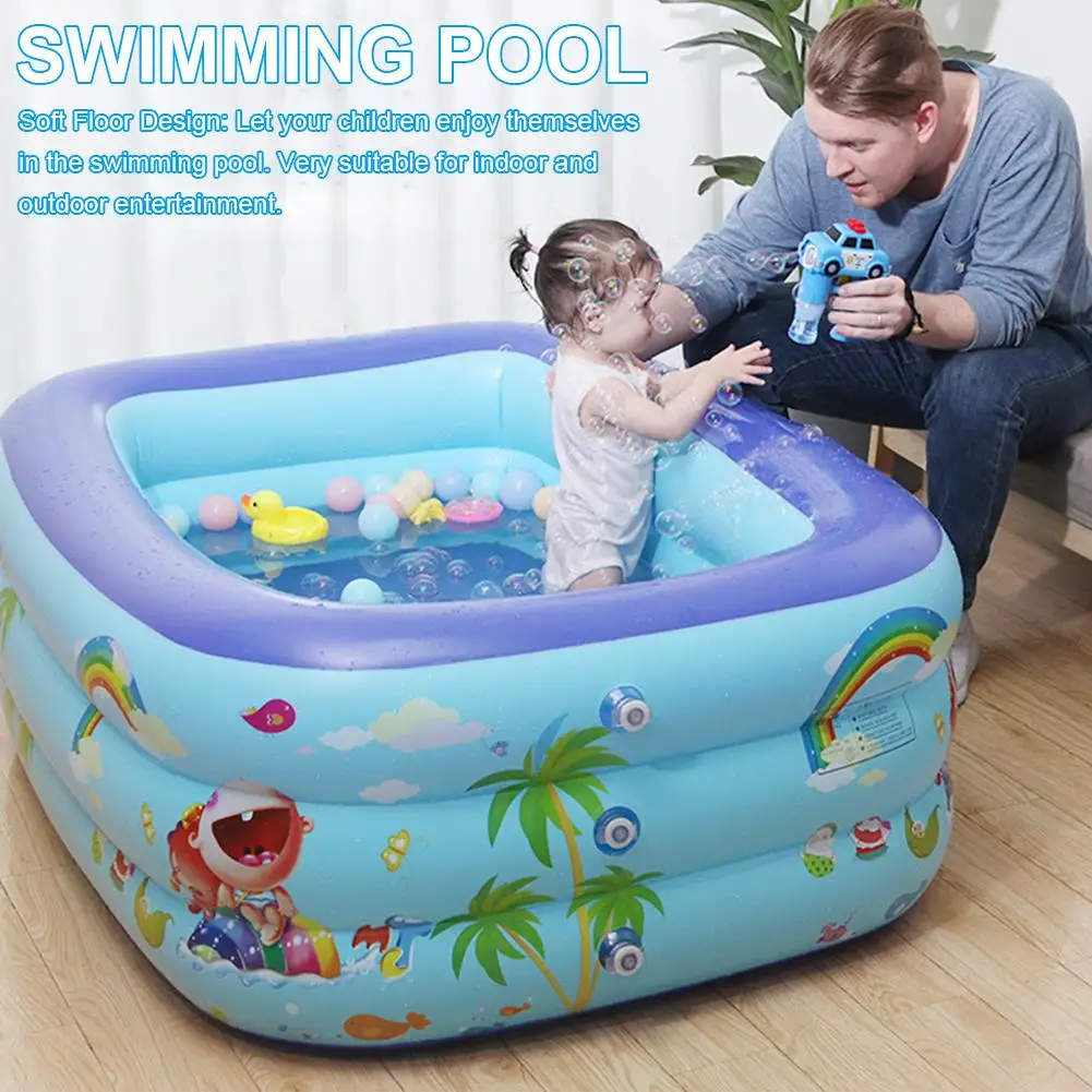 

1.2/1.3/1.5/1.8/2.1M Baby Inflatable Swimming Pool Thick Square Paddling Pool Bath Tub Summer Water Toys For Kids Adult