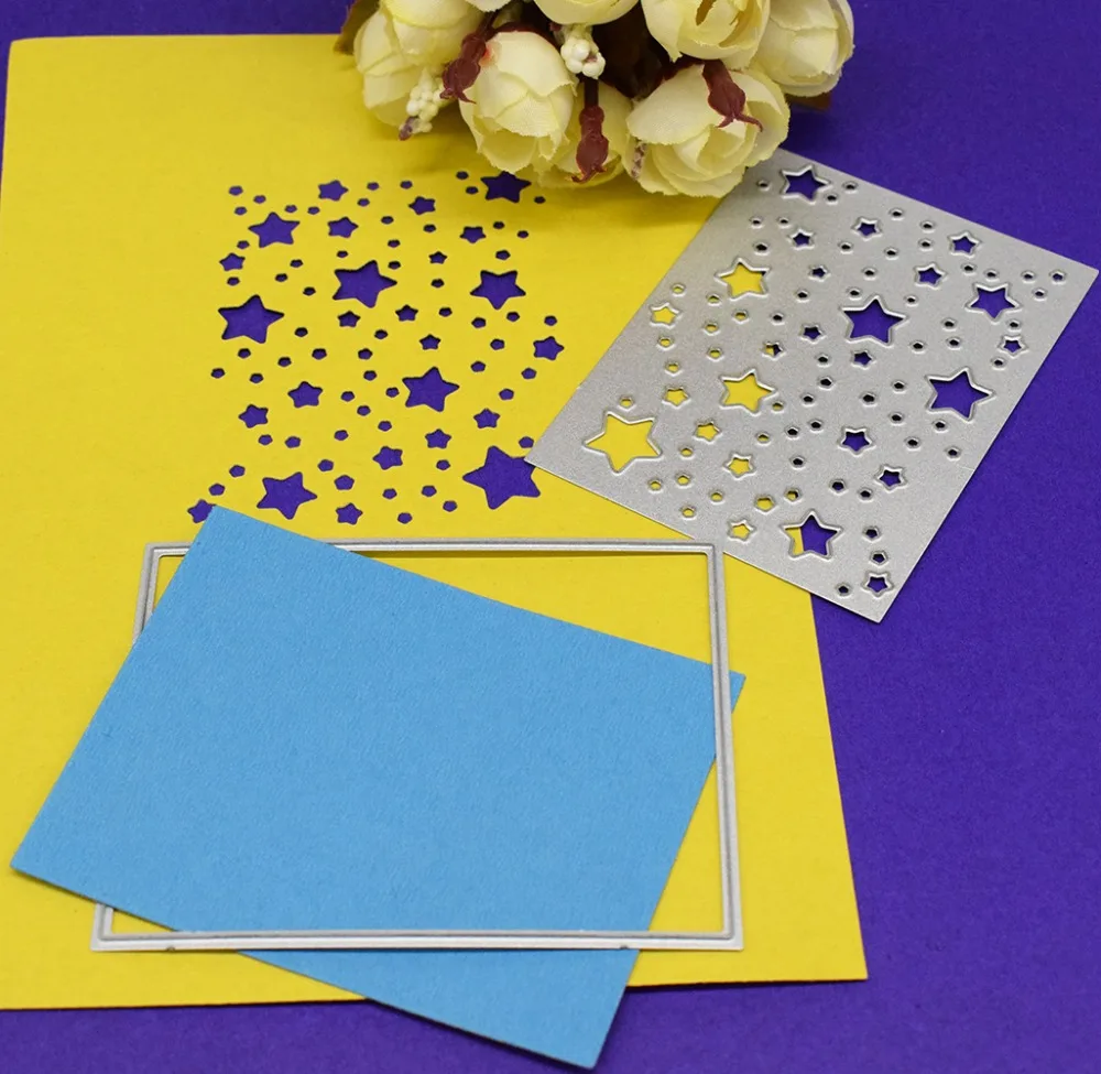 Пустотелые звезды металлические Вырубные штампы прямоугольная рамка Сделай Сам