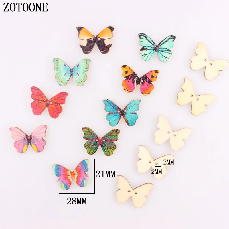 ZOTOONE деревянные швейные пуговицы для скрапбукинга разноцветные бабочки