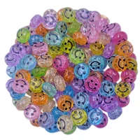 20pcs 10mm transparent acrylic spaced beads smile face beads for jewelry making diy charms bracelet necklaces