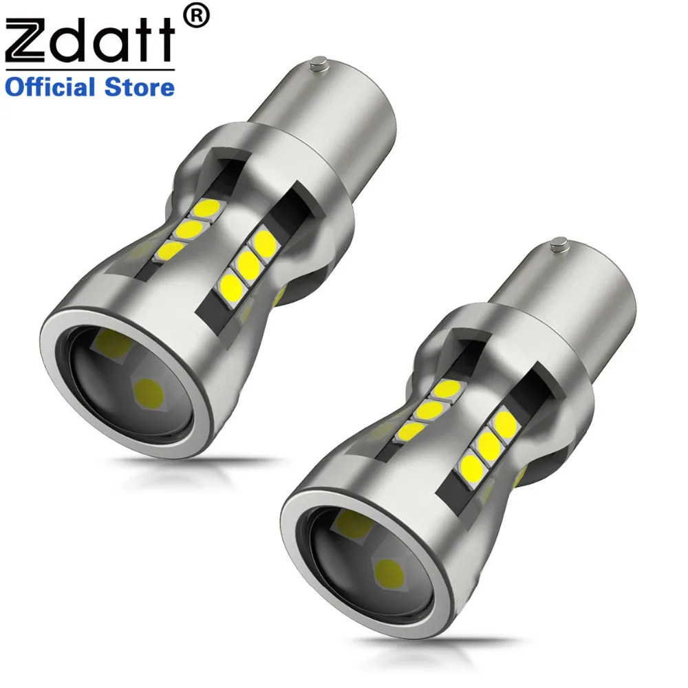 Zdatt 2 шт. автомобильный светильник 1156 светодиодный BA15S P21W светодиодный BAU15S PY21W BAY15D 1157 P21/5 Вт R5W 21 SMD 3030 авто лампы светодиодный 12 V-24 V