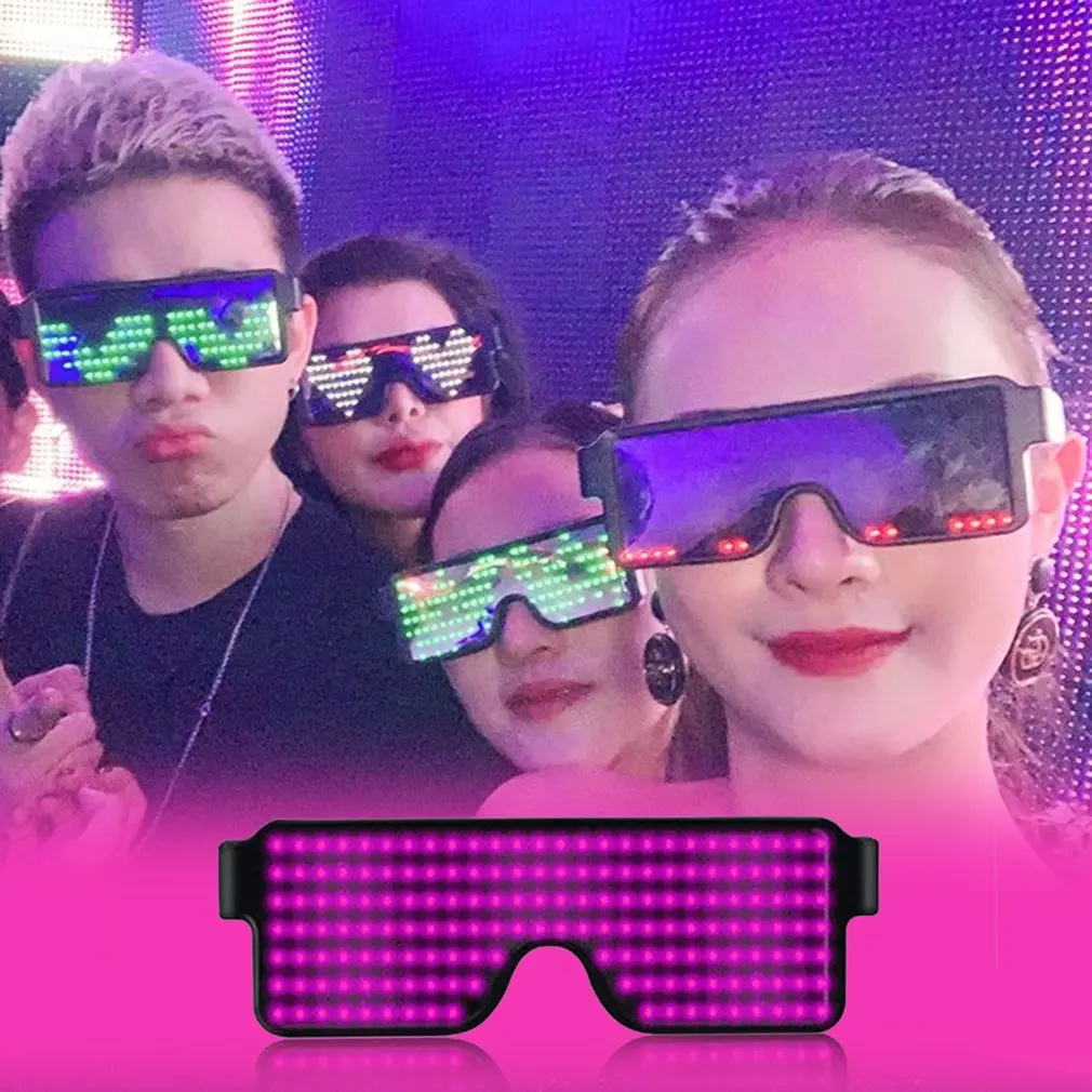 

1pc Magic Led Flash Party Glasses Protection USB Charging Luminous Glasses DIY DJ Glasses Concert Light Toys Random Color Hot