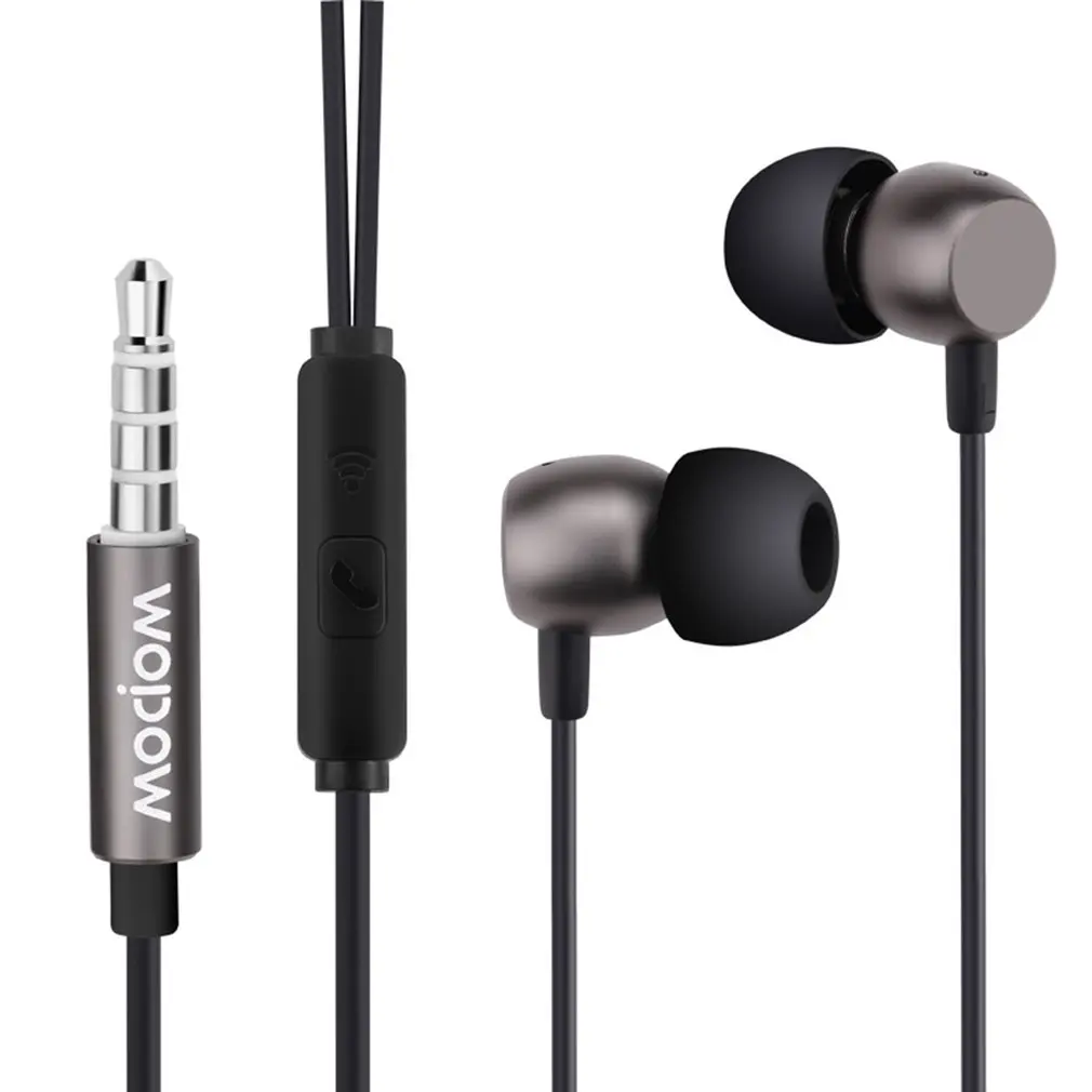 Проводные наушники WOPOW с микрофоном Hi-Fi стерео наушники-вкладыши супербасами и