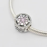100 925 sterling silver hollow sparkling amethyst heart pendant cz round charm beads suitable for jewelry making