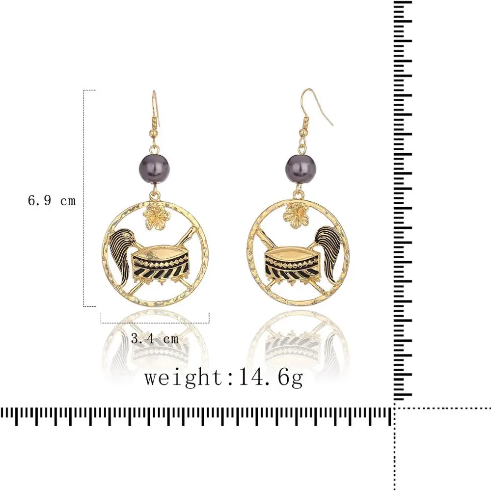

2020 New Fashion Earrings Water Drop Big Alloy Pearl Jewelry Dangling Earring Gold and Black Color Accessories for Women Party