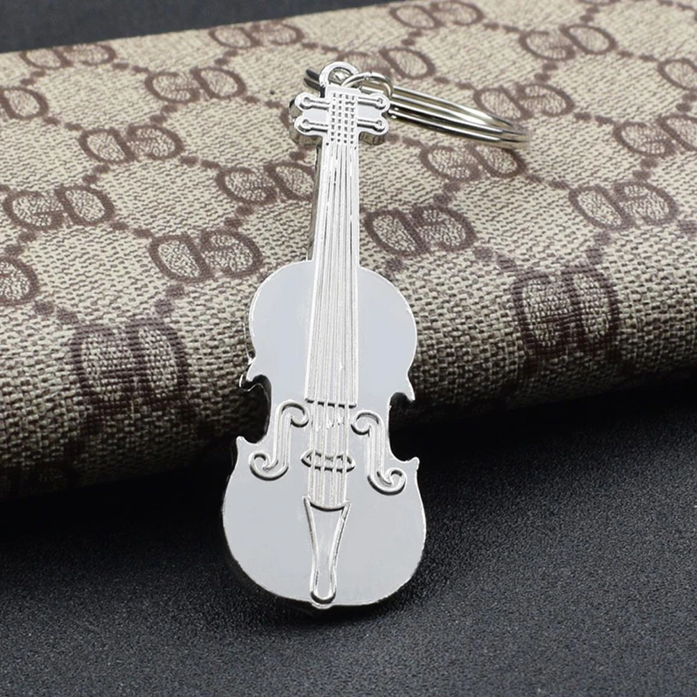 Модный металлический автомобильный брелок для скрипки стильный Музыкальный