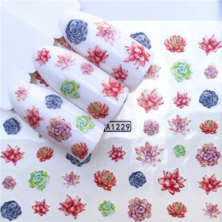 1Pcs Stylish DIY Cactus Flowers Nail Art Stamp Stamping Image Plate Stainless Steel Nail Template Manicure Stencil Tools 5 Style