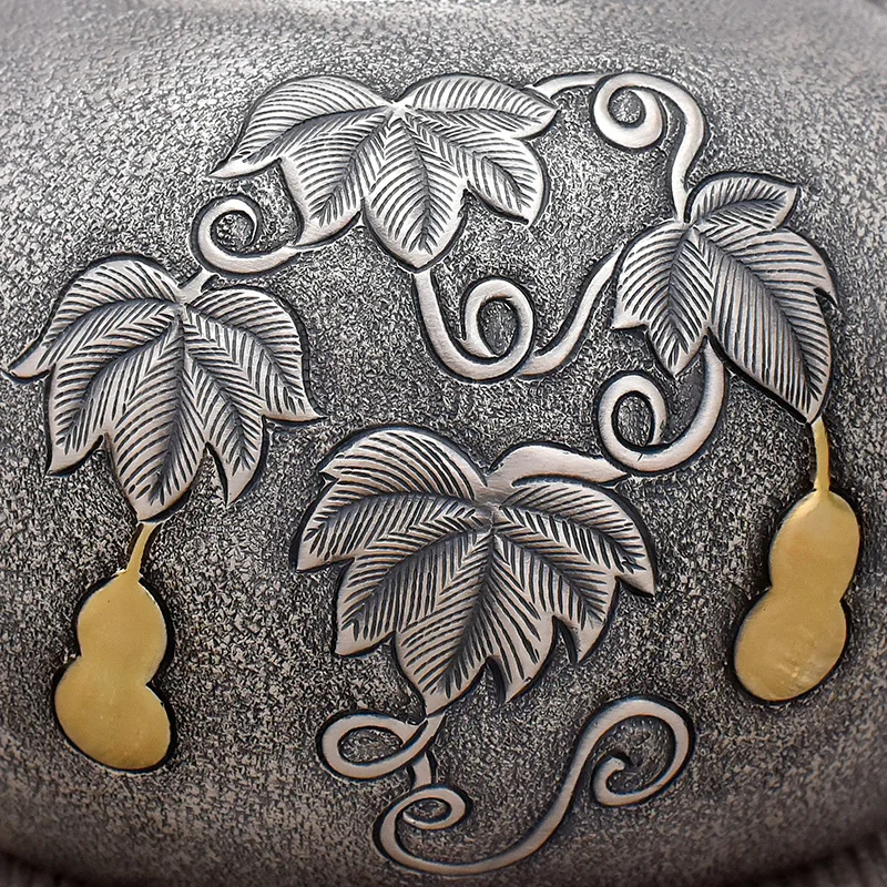 

Ag999 Sterling Silver Teapot Hand-Forged Kitchen Utensils Handmade Coffee Tea Pot