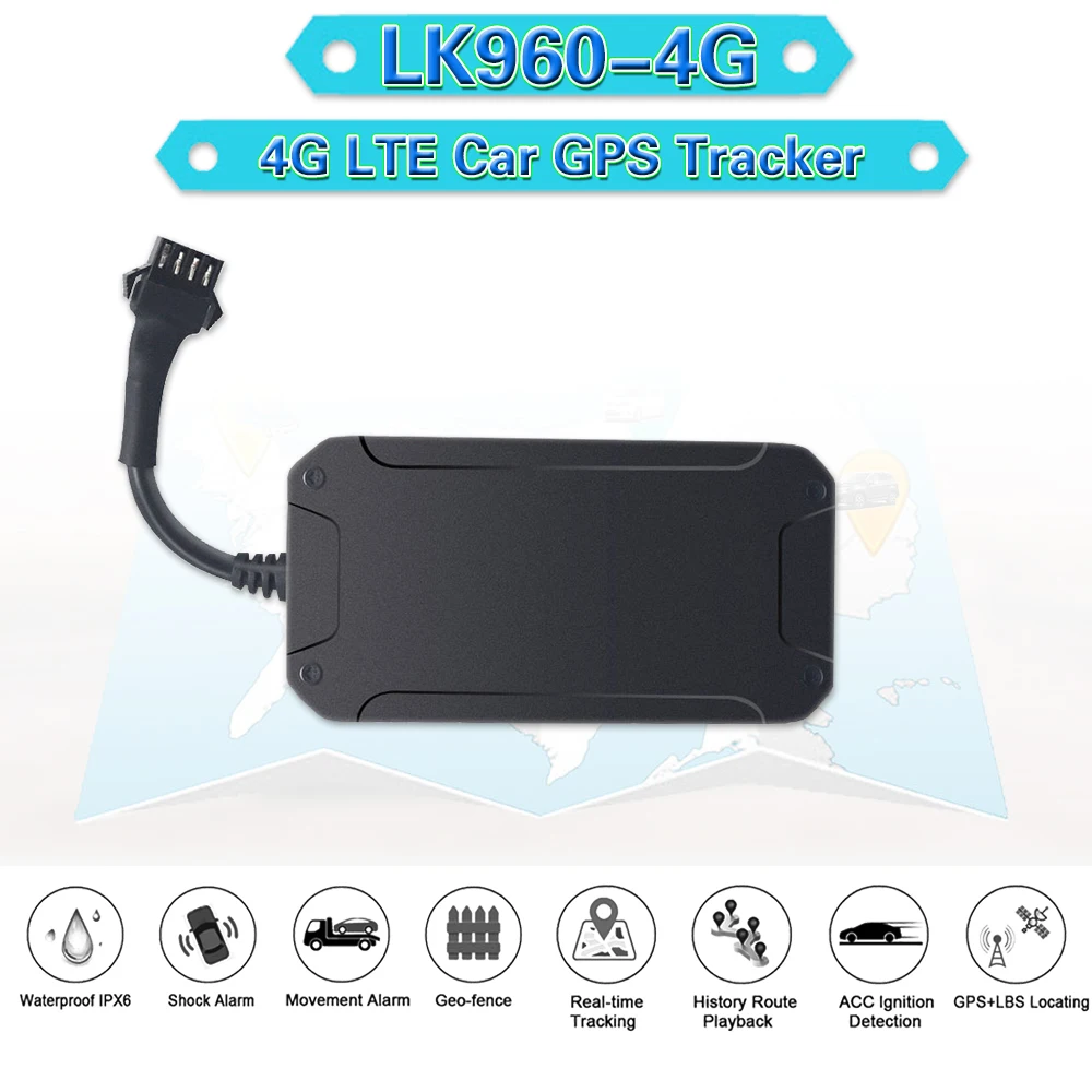 LK960 4G GPS Трекер LTE WCDMA GSM трекер для автомобиля с функцией отслеживания