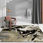 Модные Современные скандинавские абстрактные черные позолоченные золотые Морские водные коврики для гостиной прикроватный коврик для спальни могут быть изготовлены на заказ