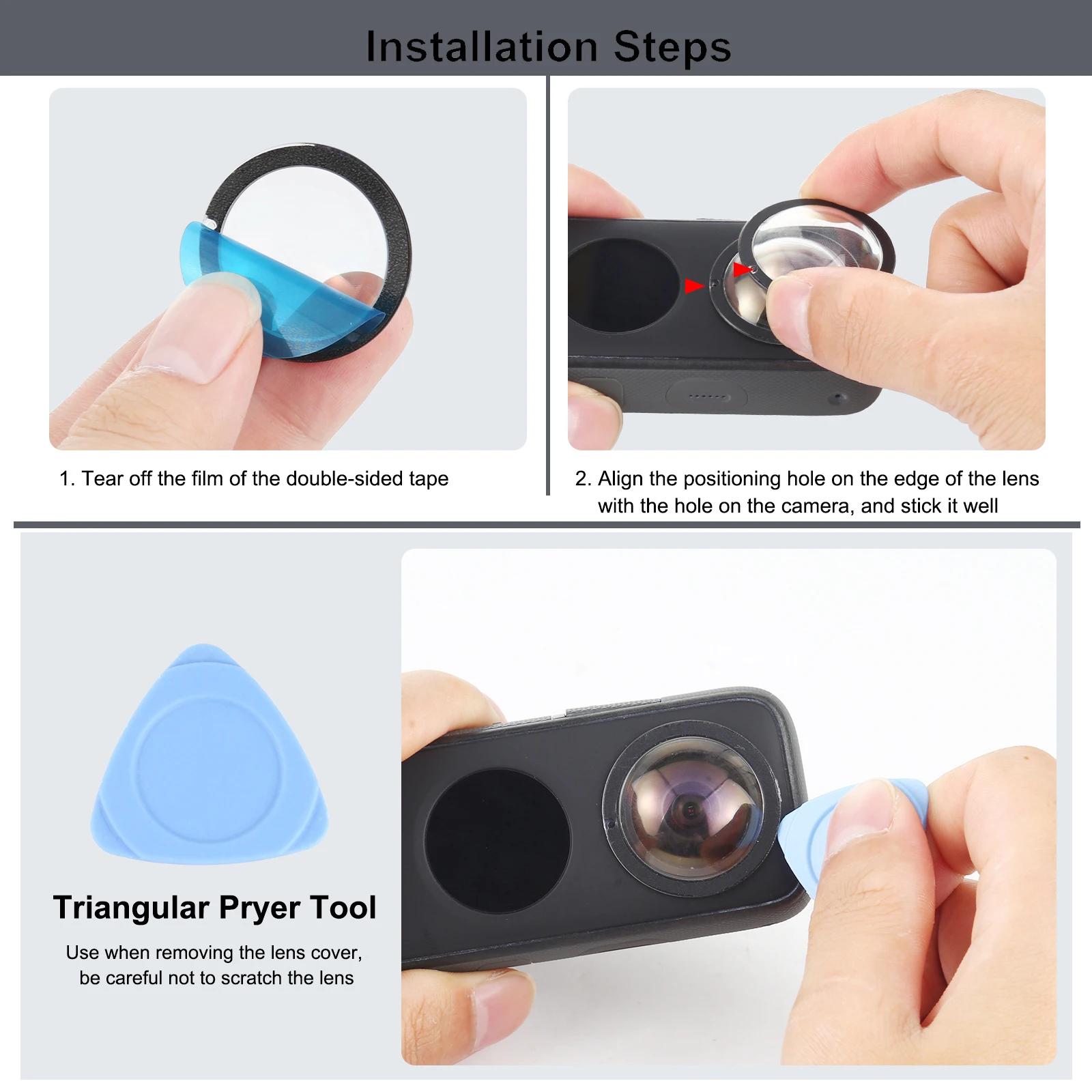 

For Insta360 ONE X2 Lens Guards Accessories Sticky Protective Lens Protect The Lens For ONE X2