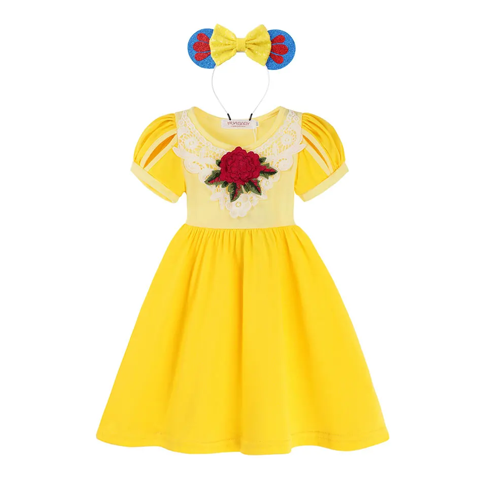 Детское Повседневное платье для девочек Эльза Белль Рапунцель Минни |