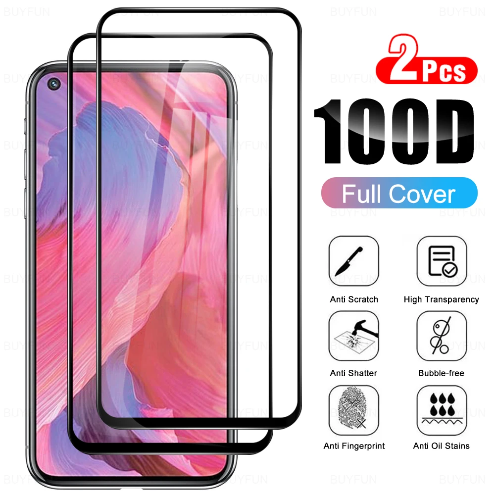 

Защитное стекло, закаленное, с полным покрытием, для OPPO A74 5G, 2021 дюйма, 2 шт.