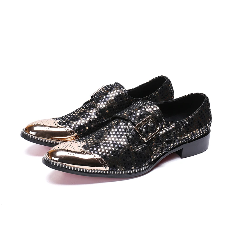 Модные Мужские модельные туфли золотистого цвета в деловом стиле оксфорды с