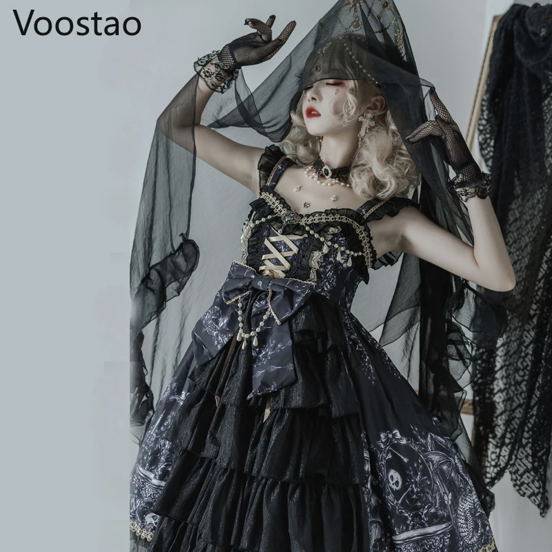 Платье в стиле японской Лолиты JSK платье готическом с изображением ведьмы