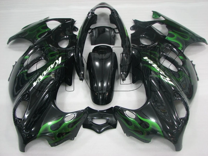 GSX 600F 02 03 Обтекатели GSX600F 98 99 черный зеленый пламя обтекатель мотоцикла GSX750 1998 - 2006