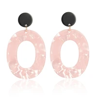 acrylic resin earrings oval hollow resin acrylic acetic drop earrings