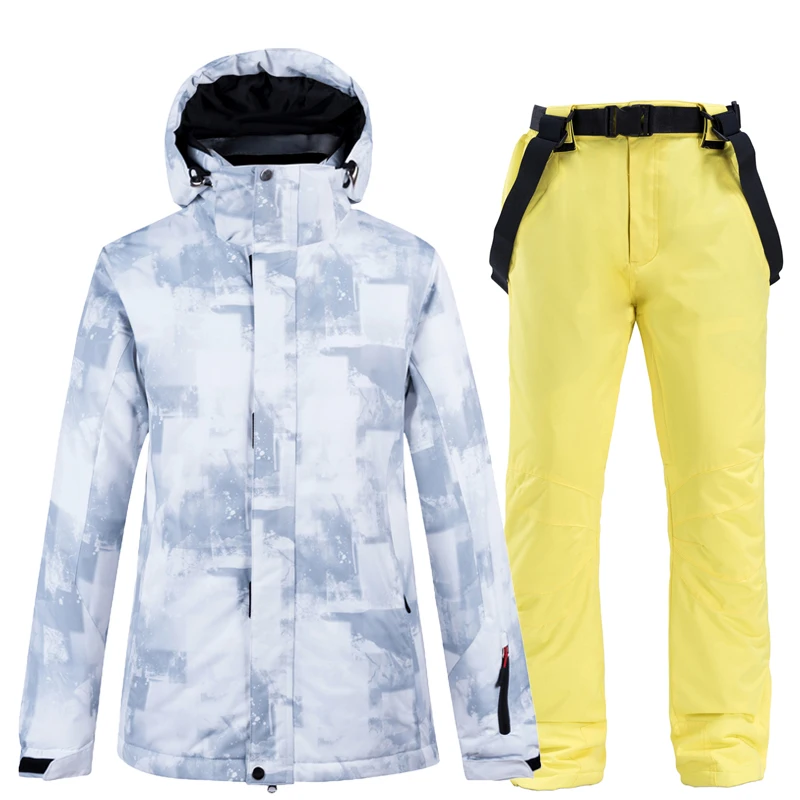 Men Color 12 Женский мужской лыжный костюм куртка для сноуборда брюки ветрозащитная водонепроницаемая верхняя спортивная одежда зимняя одежда брюки супер теплый костюм - Цвет: Men Color 12