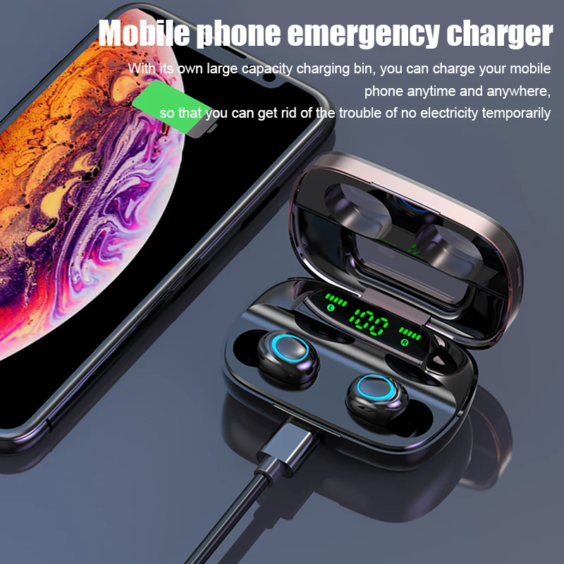 S11 TWS Bluetooth Wireless Headphones with Mic Sports Waterproof Earphone HIFI Stereo Noise Cancelling Headset Earbuds | Электроника