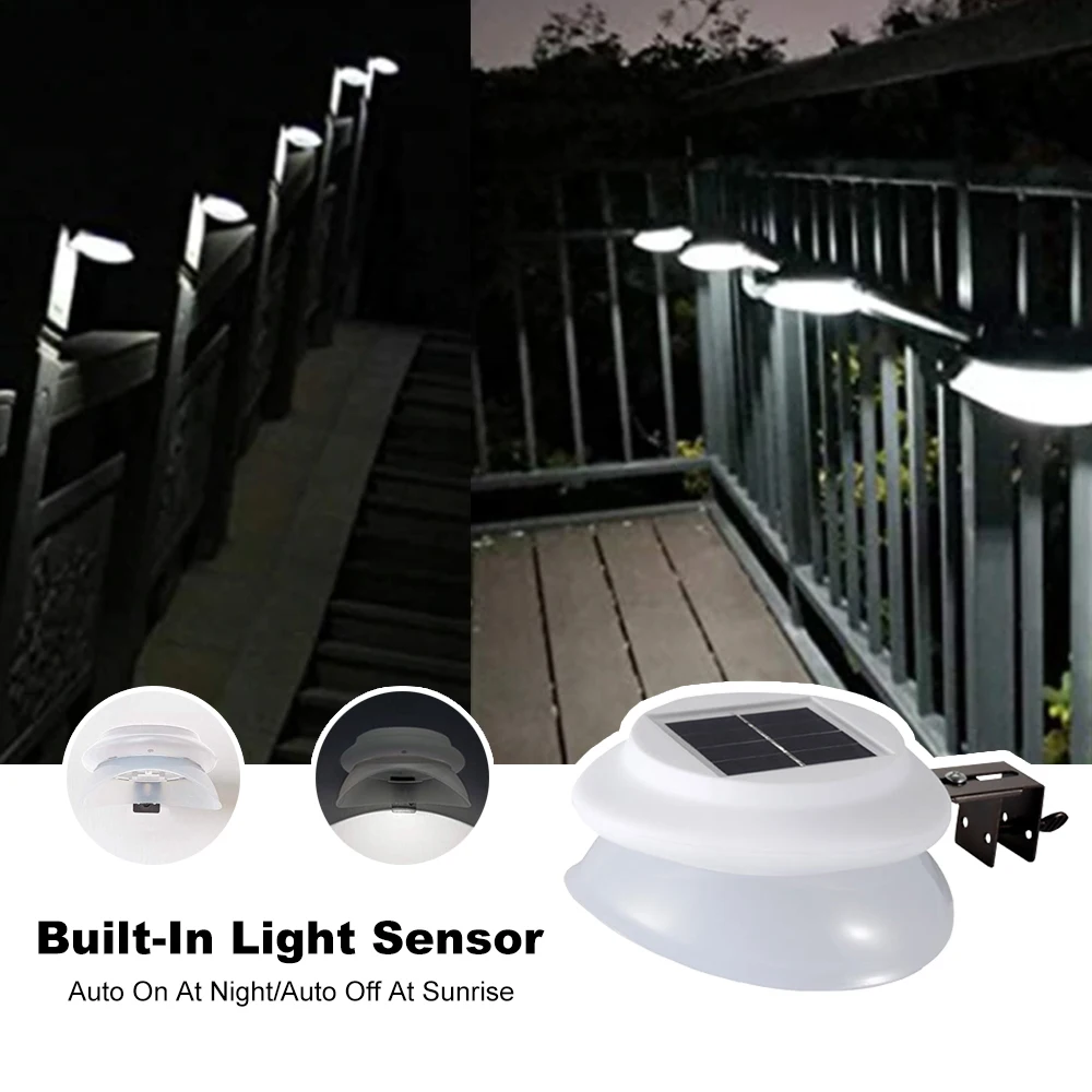 9 светодиодов сенсорное управление солнечный светильник для забора желоба s