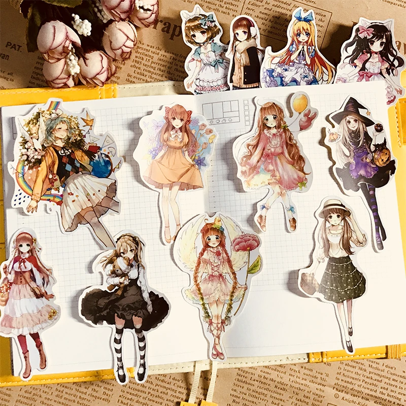 12 шт. в упаковке платье для девочек стиле аниме Стикеры s ремесла и Скрапбукинг