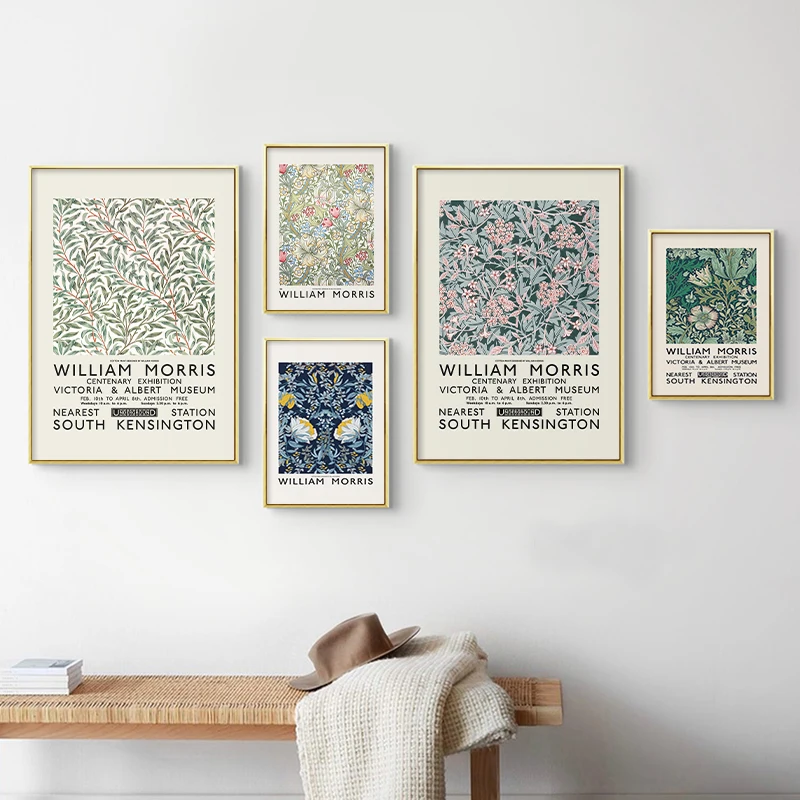 

Canvas Painting William Morris Unique Flower Print Floral Wall Art Picture Museum Exhibition Poster Vintage Home Room Decor