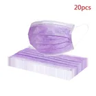 Одноразовая Нетканая 3-слойная маска с фильтром, 20 шт., фиолетовая, розовая, фруктовая, зеленая маска для лица, дышащая маска для взрослых