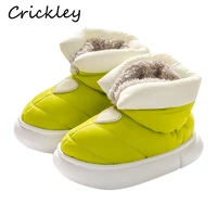 candy colors children slippers waterproof plush warm house slippers kids winter non slip soft bottom boys girls ankle shoes