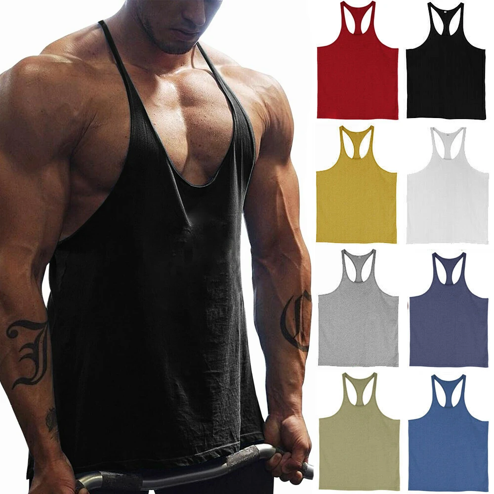 

Men's Gym Workout Bodybuilding Tank Tops Y Back Fitness Lightweight Shoulder Strap Muscle Fit Stringer Bodybuilding Extreme Tee