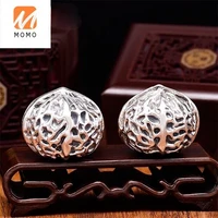 high end luxury 99 pure silver walnut handle modern sterling silver walnut decoration gift hand play