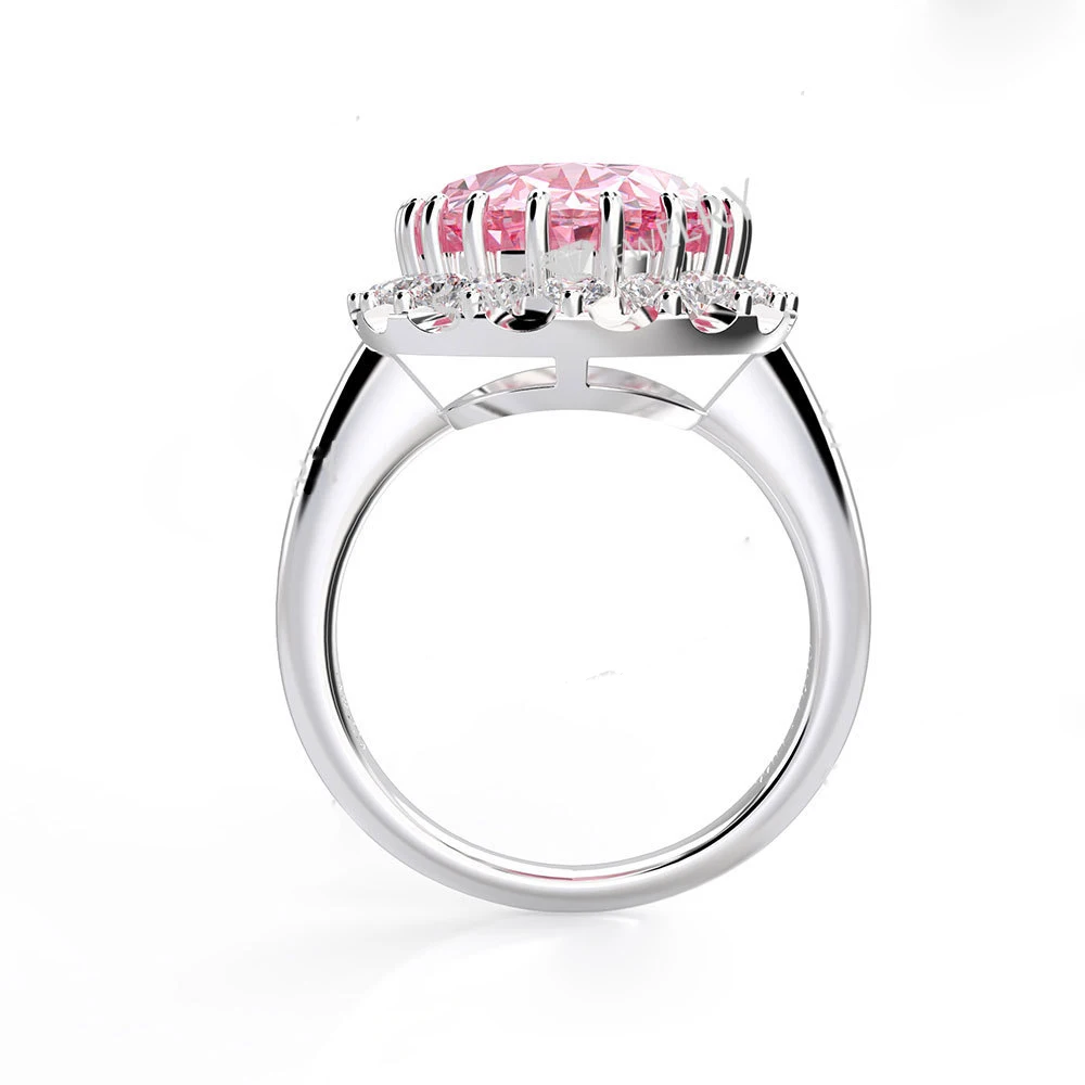 Настоящее кольцо из серебра 925 пробы драгоценный камень Moissanite бриллианты аметист