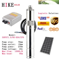 hike solar equipment 24v 3 inch dc solar submersible deep well water pump for agriculture irrigation model 3spst1 595 d24270