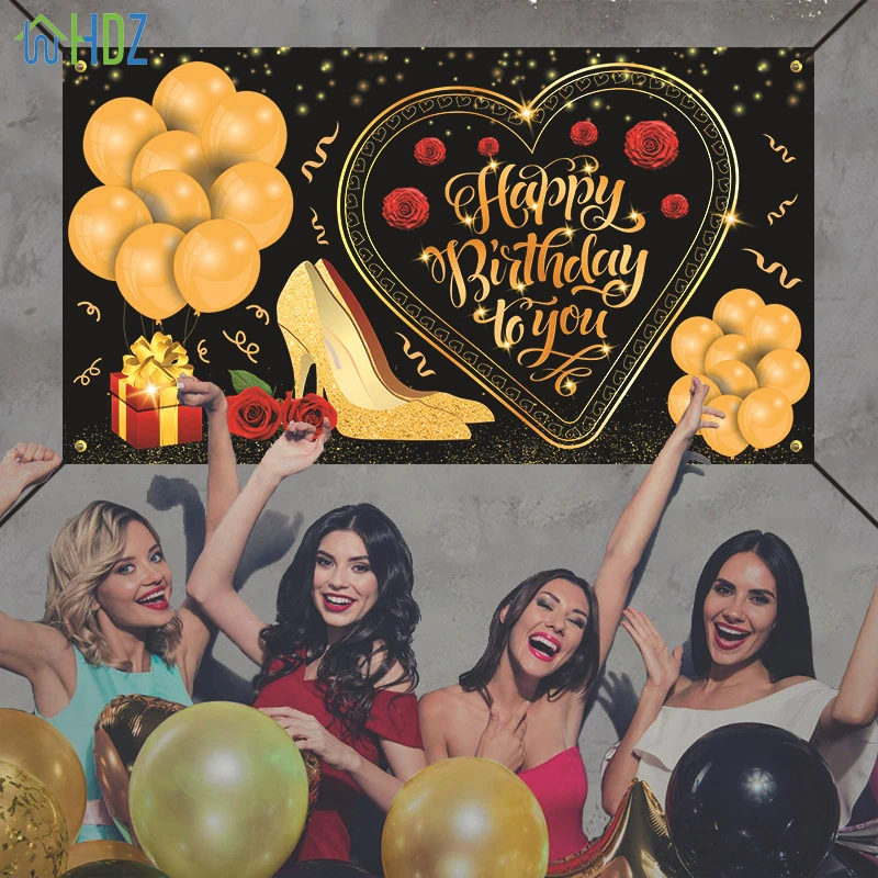 

Happy birthday background banner decoration party supplies decoration venue layout