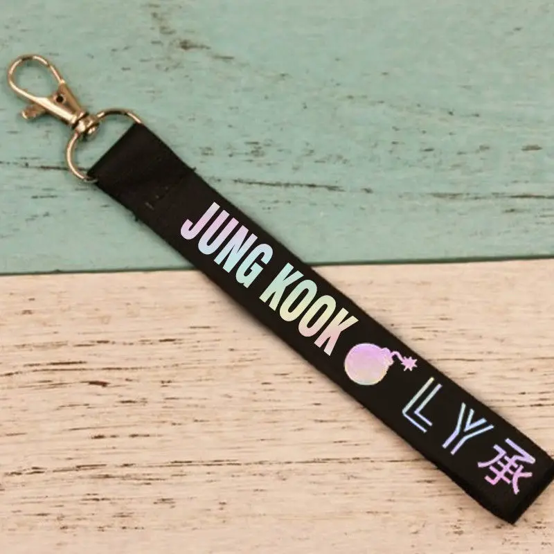 Брелок KPOP Bangtan Boys лазерный шнурок с персонажами брелок надписью Love Yourself Jung Kook V SUGA