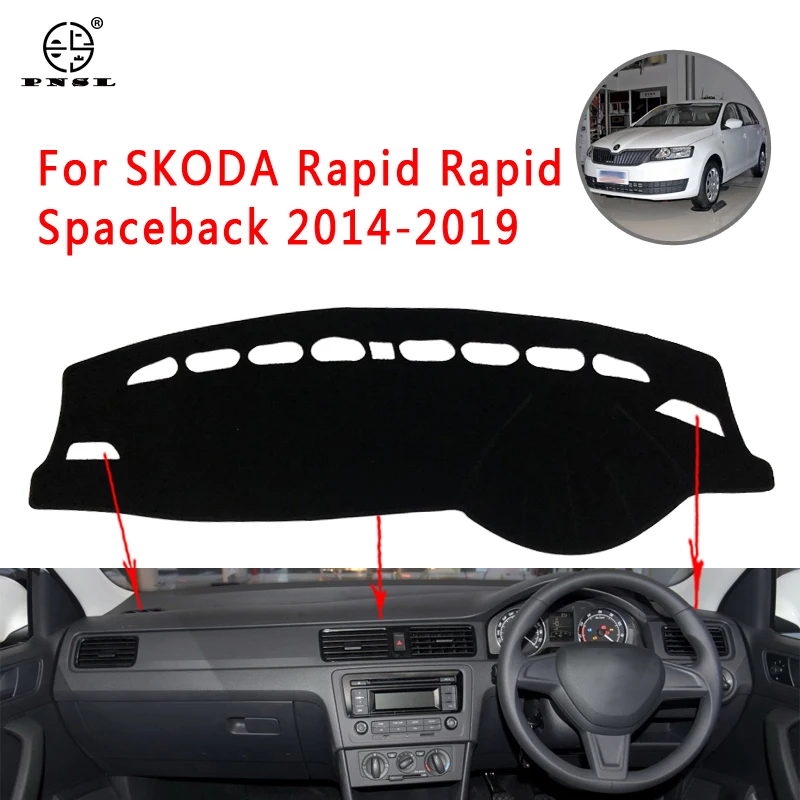 PNSL крышка приборной панели автомобиля коврик для Skoda Rapid spaceback 2014 2019