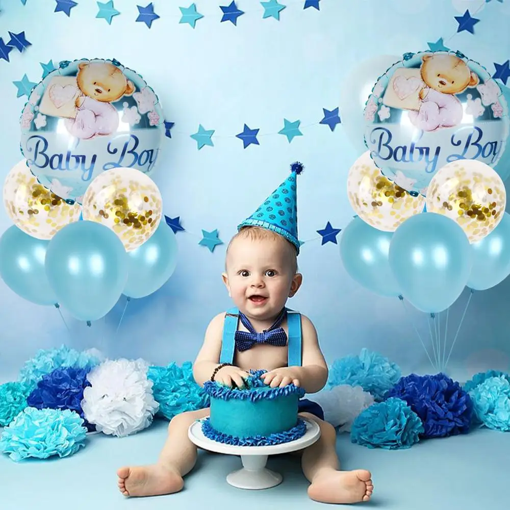 

Huiran Pink Blue Baby Balloon Set 1st Birthday Party Decorations Kids Happy Birthday Balloon Baloons Baby Shower Gender Reveal