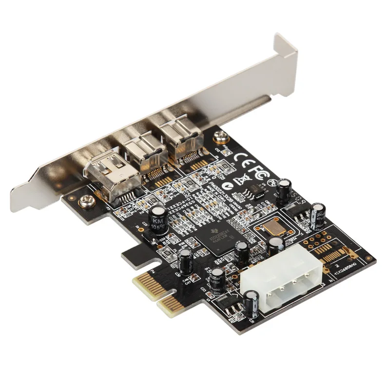 Адаптер PCI E IEEE 1394 с 3 портами 1394A x 1 + 1394B 2 Express плата расширения Plug and Play для