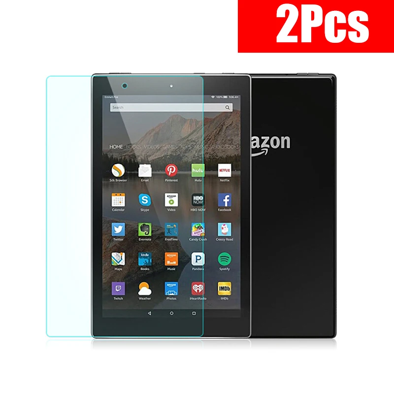 

2 шт. 9H закаленное стекло для защиты экрана для Amazon Kindle Fire HD 8 2016 2017 2020 HD 8 Plus 2020