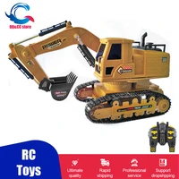 124 2 4ghz rc excavator remote controlled car truck caterpillar diecast crawler engineering car toy model toys for boy children