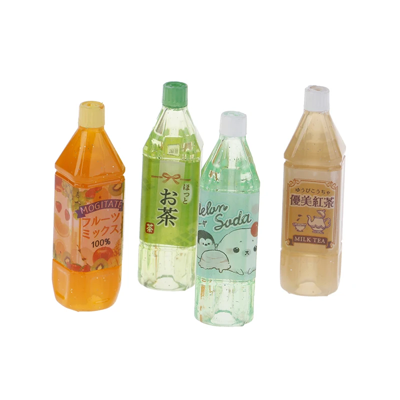 

1:12 Mini plastic Water Bottles Dollhouse Miniature Doll Food Kitchen Living Room Accessories Kids Gift Pretend Play Toys 1/4pcs