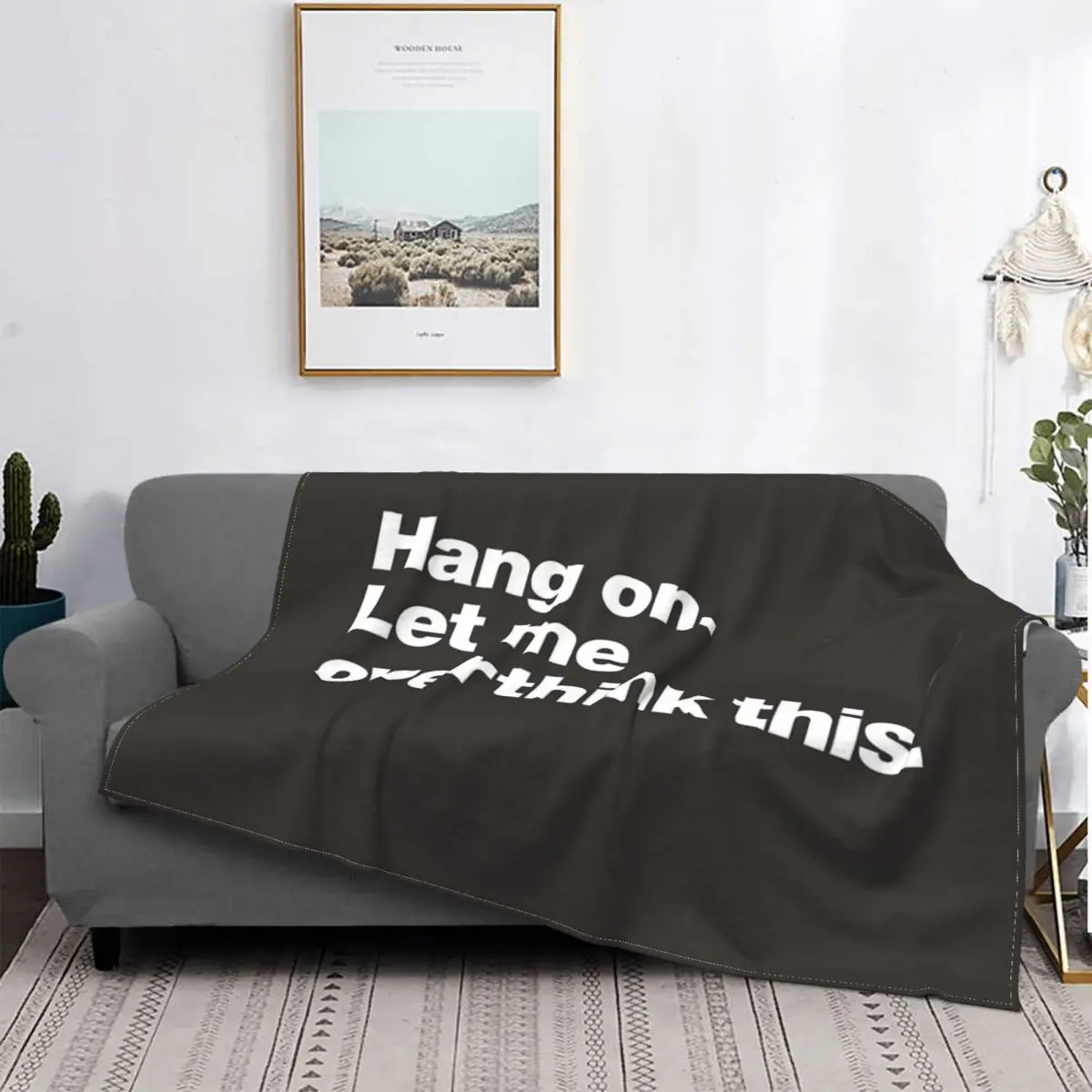 

Let Me Overthink-Manta a cuadros para cama, colcha de felpa de Anime, edredón