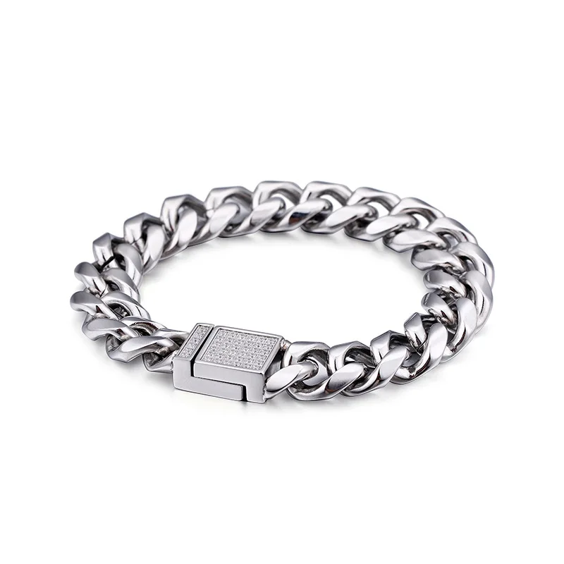 

Men's Bracelets Punk Titanium Steel Silver Color Male Jewelry Gift Drop Ship