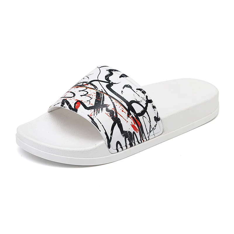 

Summer Graffiti Pattern Slippers Couples Sandals All-Match Fashion Men's and Women's Slippers