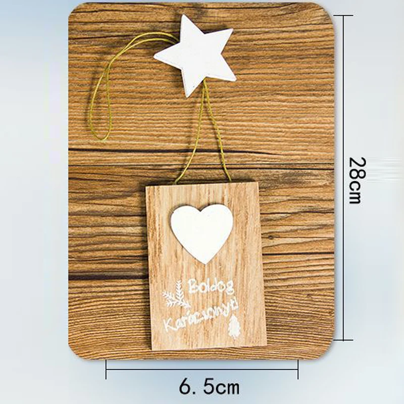 1pc New Year Natural Wood Christmas Tree Ornament Wooden Hanging Pendants Gifts Elk Decor for Home Navidad 2020 Noel | Дом и сад