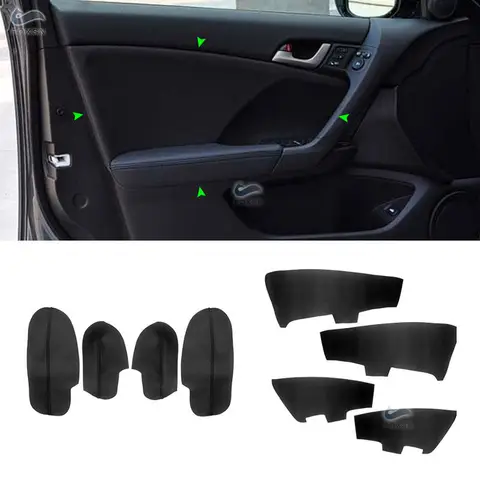 Для Honda Accord 2008 2009 2010 2011 2012 4 шт., кожаный подлокотник из микрофибры для внутренней двери автомобиля/крышка дверной панели, сменная отделка