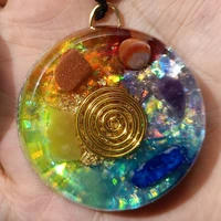 1pcs creative ogan energy stone seven chakra crystal gem pendant yoga healing meditation women mens necklaces
